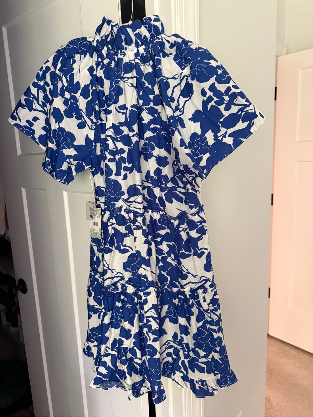 Hyacinth House Thea Blue White Floral Ruffle Short Dress Tuckernuck New NWT - Picture 5 of 5